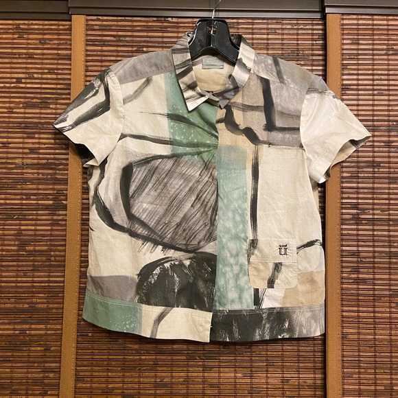 Mantu Made in Italy Sz 38 100% Cotton SS Cropped Top - Picture 1 of 8